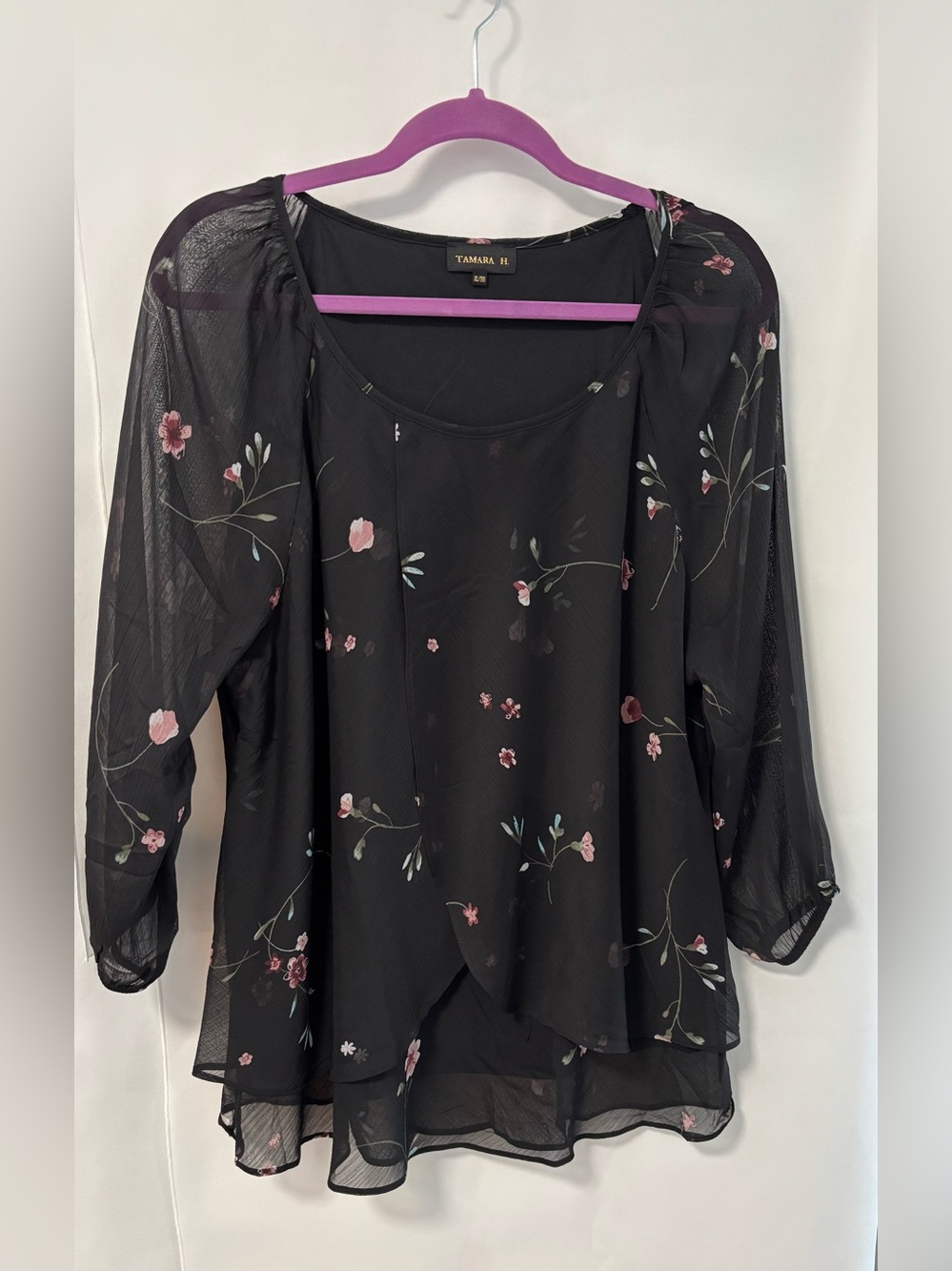 Tamara H. 3/4 length sleeve Blouse. Size XL